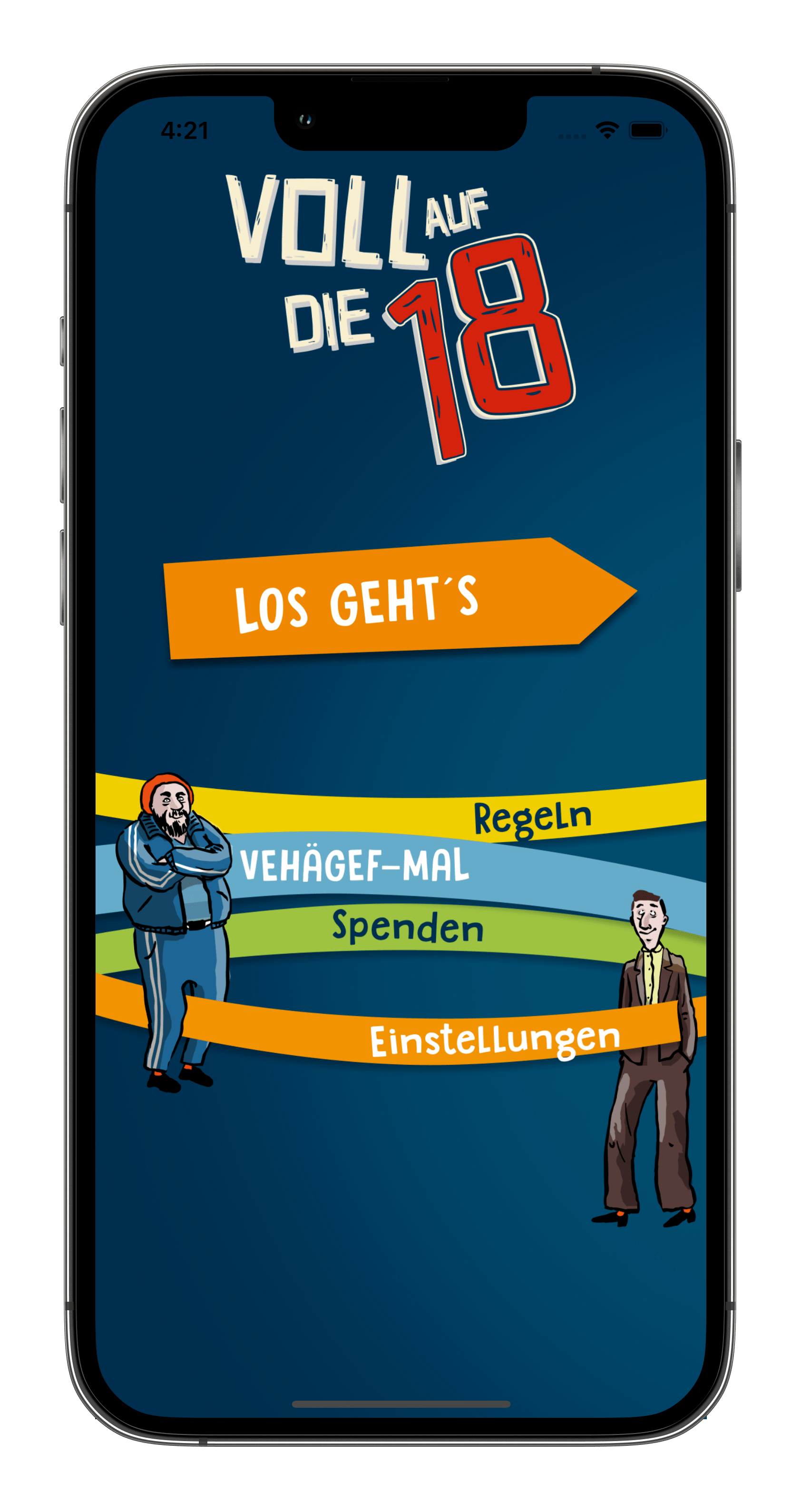 Voll auf die 18 App Screenshot Startbildschirm