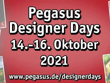 Pegasus Spiele Designer Days vom 14. bis zum 16. Oktober 2021