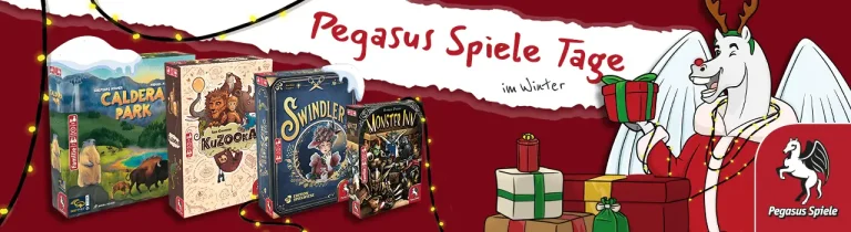 Pegasus Spiele Tage im Winter mit Caldera Park, KuZOOkA, Swindler und Monster Inn