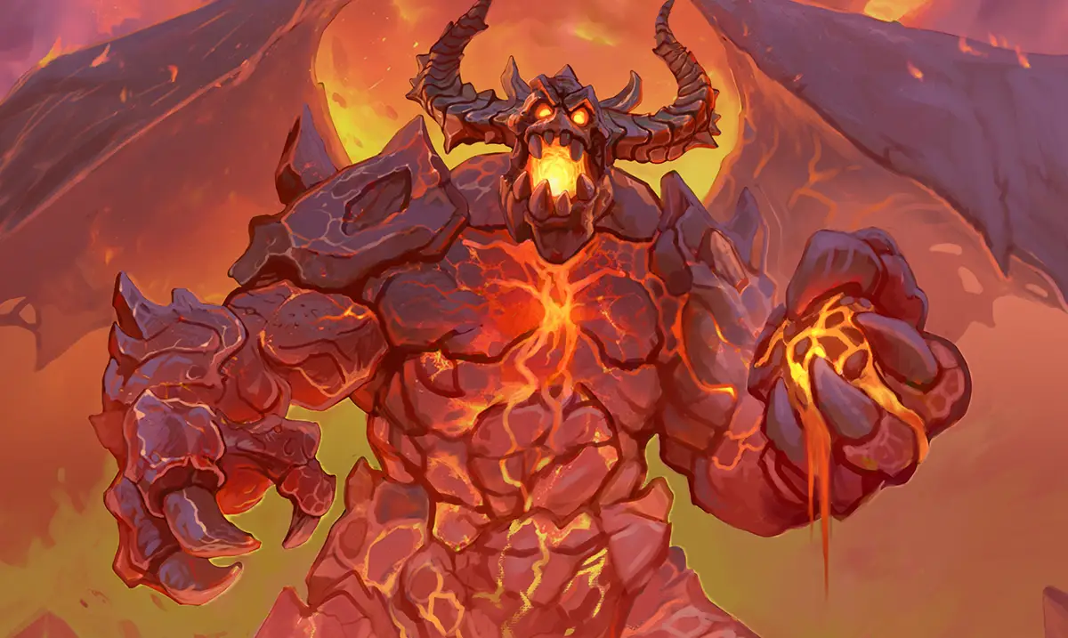 Illustration des Magmabosses aus dem Brettspiel Boss Fighters QR