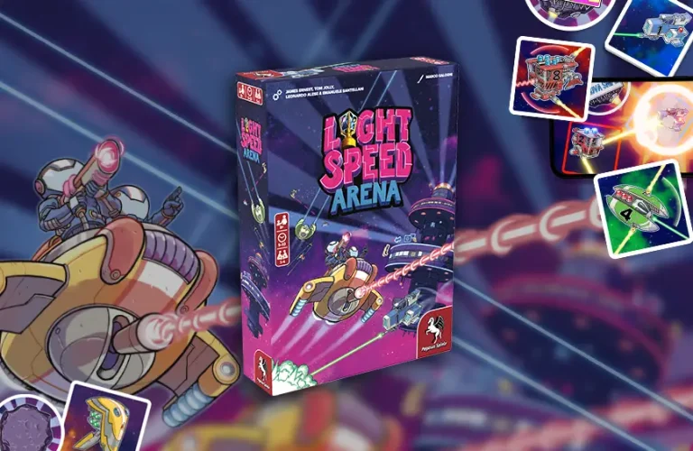 Illustrationen und Packung von Light Speed Arena von Pegasus Spiele
