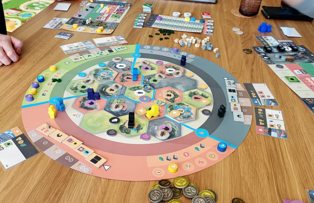 Spielbrett eines Prototypen des Brettspiels Forestry