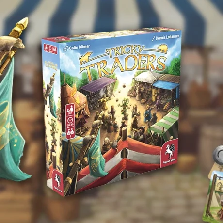 Product Image and illustration of the board game Tricky Traders