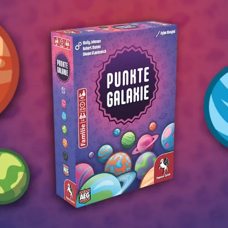 Punktegalaxie Produktbild vor Weltraum-Hintergrund