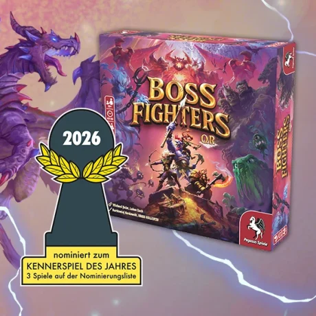 Boss Fighters QR Produktbild mit Nominierungslogo KdJ