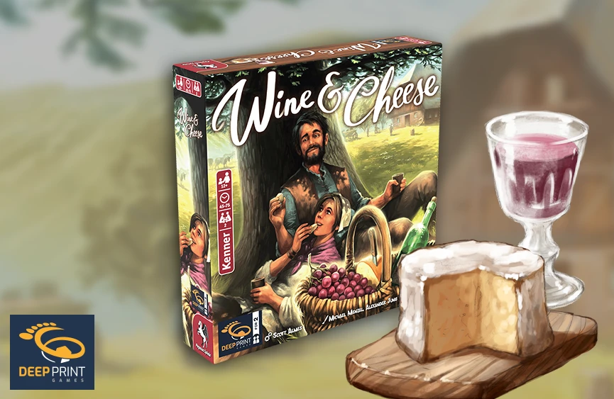 Produktbild von Wine & Cheese mit Wein und Käse davor