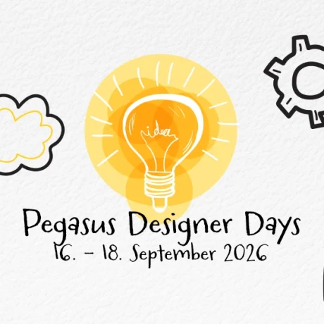 Banner zu den Pegasus Designer Days Herbst 2026. Vor einem hellen Hintergrund sind stilisierte Brettspiel-Elemente wie Spielkarten, Würfel, Spielfiguren und Zahnräder zu sehen. Im Vordergrund steht der Schriftzug „Pegasus Designer Days Herbst 2026“. Das Motiv bewirbt die Veranstaltung, bei der Spieleautor*innen ihre Spielideen vorstellen können.