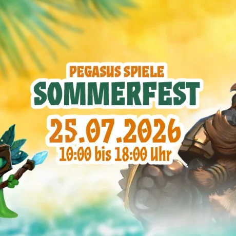 Ankündigungstext Sommerfest am 25. Juli von 10 bis 18 Uhr; dazu Illustrationen aus Boss Fighters QR