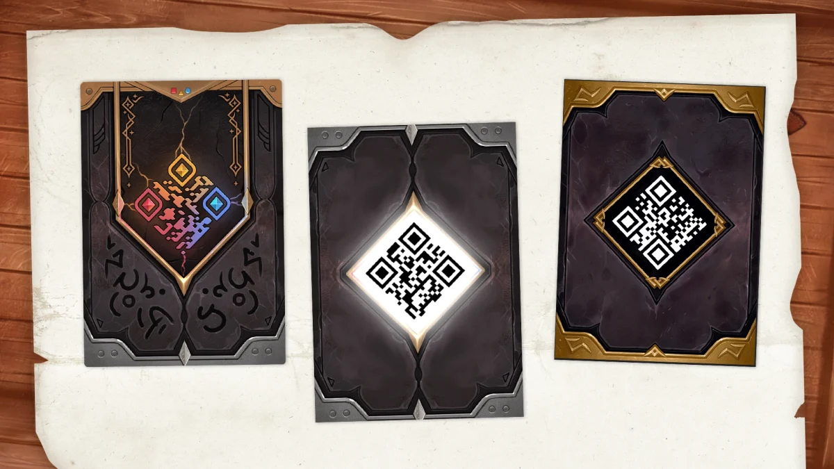 Entwicklungsstadien der QR-Codes aus dem Brettspiel Boss Fighters QR