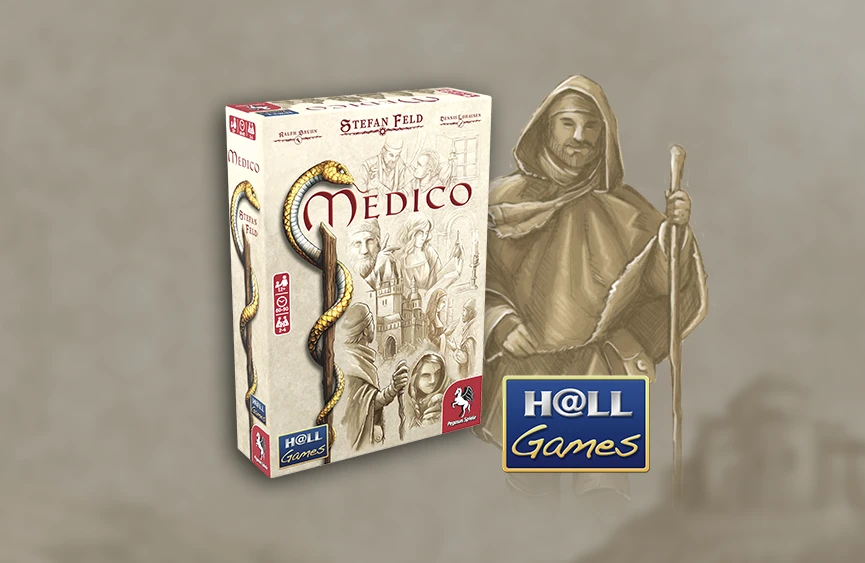 Medico by Stefan Feld – the new strategy board game from Hall Games, distributed by Pegasus Spiele.