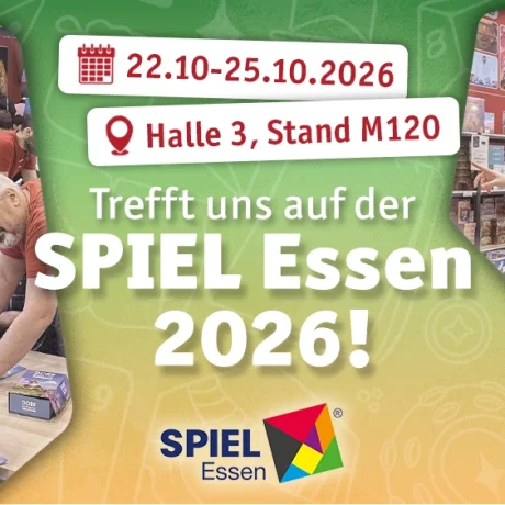 Trefft Pegasus Spiele auf der Spiel Essen 2026 in Halle 3 an Stand M120